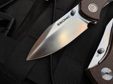 Eikonic Kasador Folder Brown Canvas Micarta Scales w/ D2 Plain Edge Blade (2.74”) 331SBR
