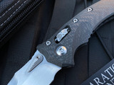 Marfione Custom Prototype Amphibian Folder Full Carbon Fiber Body w/ Two Tone Hardware and Hand Rubbed Satin Blade