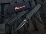 Hogue HK Knives Hadron OTF Black Aluminum Body w/ Black PVD Clip Point Plain Edge Blade (3.375”) 54010