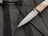 William Henry B10 Lancet “Pearl Wave” Hand Forged ‘Twist’ Mike Sakmar Mokume Gane Body w/ Carved MOP Inlay and ‘Wave’ Damascus Plain Edge Blade (2.75”)