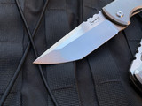 Chaves Ultramar 229 Redencion Kick Stop Folder Full Titanium Body w/ M390 Satin Finished Tanto Plain Edge Blade (3.4”)