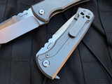 Chaves Ultramar 229 Redencion Kick Stop Folder Full Titanium Body w/ M390 Satin Finished Tanto Plain Edge Blade (3.4”)