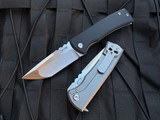 Chaves Ultramar 229 Redencion Kick Stop Folder Black G10/Titanium Body w/ M390 Satin Finished Tanto Plain Edge Blade (3.4”)