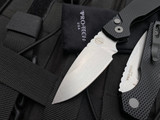 Pro-Tech Strider PT+ Auto Folder Black Textured Aluminum Body w/ Magnacut Stonewashed Plain Edge Blade  (3.06”) PT205