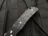 Pro-Tech ATCF Terzuola Auto Folder Black Aluminum "Dark Matter, FatCarbon Inlaid Body w/ Magnacut Stonewashed Plain Edge Blade