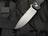 Pro-Tech ATCF Terzuola Auto Folder Black Aluminum "Dark Matter, FatCarbon Inlaid Body w/ Magnacut Stonewashed Plain Edge Blade