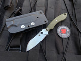 Spyderco Stok Drop Point Fixed Blade OD Green G10 Scales w/ Satin Finished Plain Edge Blade (2.95") FB50GPOD