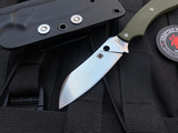 Spyderco Stok Drop Point Fixed Blade OD Green G10 Scales w/ Satin Finished Plain Edge Blade (2.95") FB50GPOD