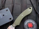 Spyderco Stok Drop Point Fixed Blade OD Green G10 Scales w/ Satin Finished Plain Edge Blade (2.95") FB50GPOD