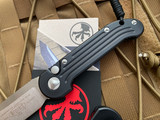 Microtech LUDT Auto Folder Black Aluminum Body w/ Stonewashed Plain Edge Blade (3.42") 135-10