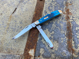 Case Knives Mini Trapper Caribean Blue Bone Saw Cut Jig 25593