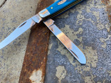 Case Knives Mini Trapper Caribean Blue Bone Saw Cut Jig 25593