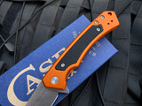 Case Knives Marilla Folder Orange Aluminum Body w/ Black G10 Inlays and S35VN Stonewashed Drop Point Plain Edge Blade (3.4") 25886