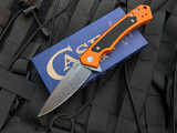 Case Knives Marilla Folder Orange Aluminum Body w/ Black G10 Inlays and S35VN Stonewashed Drop Point Plain Edge Blade (3.4") 25886