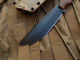 WelMade Knives Legion Fixed Blade Burlap Micarta Handles w/ Bronzed Titanium Hardware and Black PVD Plain Edge Blade (5.25")