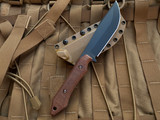 WelMade Knives Legion Fixed Blade Burlap Micarta Handles w/ Bronzed Titanium Hardware and Black PVD Plain Edge Blade (5.25")