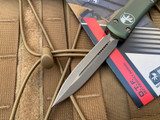 Microtech Ultratech D/E OD Green Aluminum Body w/ Bronzed Apocalyptic Plain Edge Blade (3.4") 122-13APOD