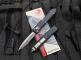 Microtech Ultratech D/E Black Aluminum Body w/ Stonewashed Plain Edge Blade (3.4") 122-10