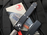 Microtech Ultratech D/E Black Aluminum Body w/ Stonewashed Plain Edge Blade (3.4") 122-10