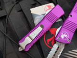Microtech Combat Troodon D/E  Violet Aluminum w/ Stonewashed Partially Serrated Blade (3.75") 142-11VI
