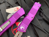 Microtech Combat Troodon D/E  Violet Aluminum w/ Stonewashed Partially Serrated Blade (3.75") 142-11VI