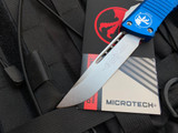 Microtech Combat Troodon S/E Blue Aluminum Body w/ Stonewashed Plain Edge Blade (3.82") 143-10BL