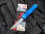 Microtech Combat Troodon S/E Blue Aluminum Body w/ Stonewashed Plain Edge Blade (3.82") 143-10BL