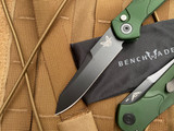 Benchmade Auto Osborne Auto Folder Green Aluminum Body w/ CPM-S30V Black Reverse Tanto Plain Edge Blade (3.4”) 9400BK