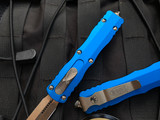 Microtech Dirac D/E Blue Aluminum Body w/ Bronzed Plain Edge Blade (2.92") 225-13BL
