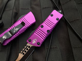 Microtech Mini Troodon Hellhound Violet Aluminum Body w/ Two Tone Black Plain Edge Blade (1.99") 819-1VIS