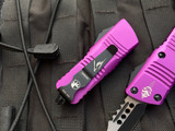Microtech Mini Troodon Hellhound Violet Aluminum Body w/ Two Tone Black Plain Edge Blade (1.99") 819-1VIS