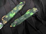 Microtech Ultratech S/E Special Shamrock Pattern Aluminum Body w/ Special Shamrock Pattern Partially Serrated Blade (3.4") 121-