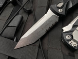 Microtech Socom Elite T/E Auto Folder Black Aluminum Body w/ Stonewashed Partially Serrated Blade (4") 161A-11