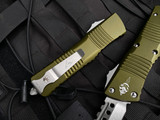 Microtech Combat Troodon Hellhound OD Green Aluminum Body w/ Stonewashed Plain Edge Blade (3.75") 219-10ODS