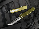 Microtech Combat Troodon Hellhound OD Green Aluminum Body w/ Stonewashed Plain Edge Blade (3.75") 219-10ODS