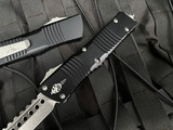 Microtech Combat Troodon Hellhound Black Aluminum Body w/ Stonewashed Plain Edge Blade (3.75") 219-10S
