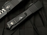 Microtech Combat Troodon Warhound Black Tactical Aluminum Body w/ Two Tone Black Plain Edge Blade (3.75") 219W-1TS