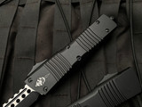 Microtech Combat Troodon Warhound Black Tactical Aluminum Body w/ Two Tone Black Plain Edge Blade (3.75") 219W-1TS