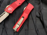 Microtech Combat Troodon T/E Red Aluminum Body w/ Bronzed Plain Edge Blade (3.8") 144-13RD