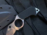 Spyderco Swick 5 Fixed Blade Neck Knife Black G10 Scales w/ LC200N Stonewashed Full Serrated Edge Blade (2.73") FB14S5