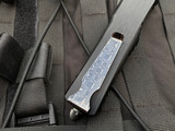 Marfione Custom Combat Troodon D/E Black Hefted Alloy Body w/ DLC Ringed Hardware and Hot Blued Vegas Forge Reptillian Damascus Plain Edge Blade (3.8")