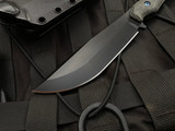WelMade Legion Fixed Blade Black Micarta Scales w/ Blue Titanium Hardware and AEB-L Black PVD Plain Edge Blade (5.25")