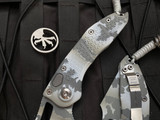 Microtech Stitch Auto Arctic Camo Cerakote Aluminum Body w/ Artic Camo Partially Serrated Blade (3.75") 169-2ACS