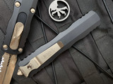Microtech Dirac Delta D/E Black Aluminum Body w/ Bronzed Full Serrated Blade (3.79") 227-15