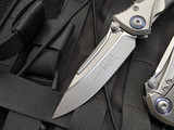 Microtech Socom Bravo S/E Folder Beadblast Titanium and Carbon Fiber Body w/ Beadblast Plain Edge Blade (4") 260-7CFTI