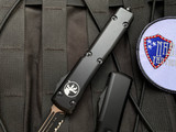 Microtech Ultratech T/E Black Tactical Aluminum Body w/ Two Tone Black Partially Serrated Blade (3.4") 123-2T