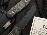 Blackside Customs Kimura Fixed Blade Camo Carbon Fiber Scales w/ Black Cerakote Plain Edge Blade