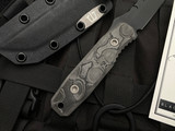 Blackside Customs Kimura Fixed Blade Camo Carbon Fiber Scales w/ Black Cerakote Plain Edge Blade