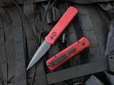 Pro-Tech Godson Auto Folder Red Aluminum Body w/ Black Plain Edge Blade (3.15") 721-RED