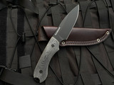Bradford Knives Guardian4 Fixed Blade Black Micarta Scales w/ Sabre Grind 3V Black DLC Blade (4.625") 4S-101B-3V